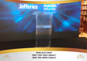 Sewa Podium Acrylic Kotak Podium Acrylic kaki Stainless Bekasi