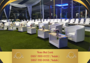 Sewa Meja Vip Kaca Dan Sofa Oval Putih Bekasi