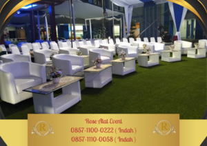 Sewa Meja Vip Kaca Dan Sofa Oval Putih Bekasi