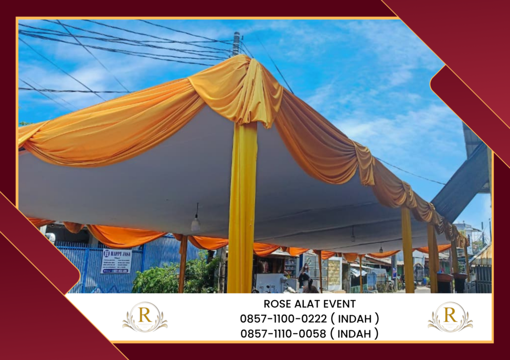 Sewa Tenda Plafon Putih Poni Kuning Bandung