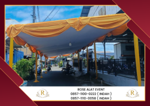 Sewa Tenda Plafon Putih Poni Kuning Bandung