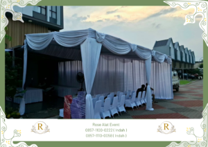 Rental Tenda Serut Kain Rempel Putih Bekasi