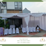 Rental Tenda Serut Kain Rempel Putih Bekasi