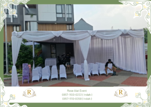 Rental Tenda Serut Kain Rempel Putih Bekasi