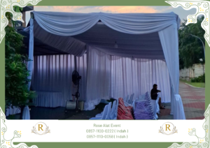 Rental Tenda Serut Kain Rempel Putih Bekasi