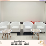 Rental Sofa Putih Desain Oval Area Bekasi