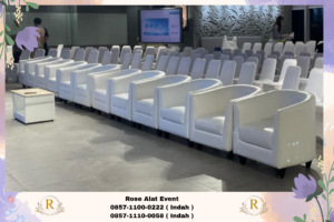 Rental Sofa Putih Desain Oval Area Bekasi