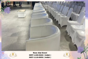 Rental Sofa Putih Desain Oval Area Bekasi