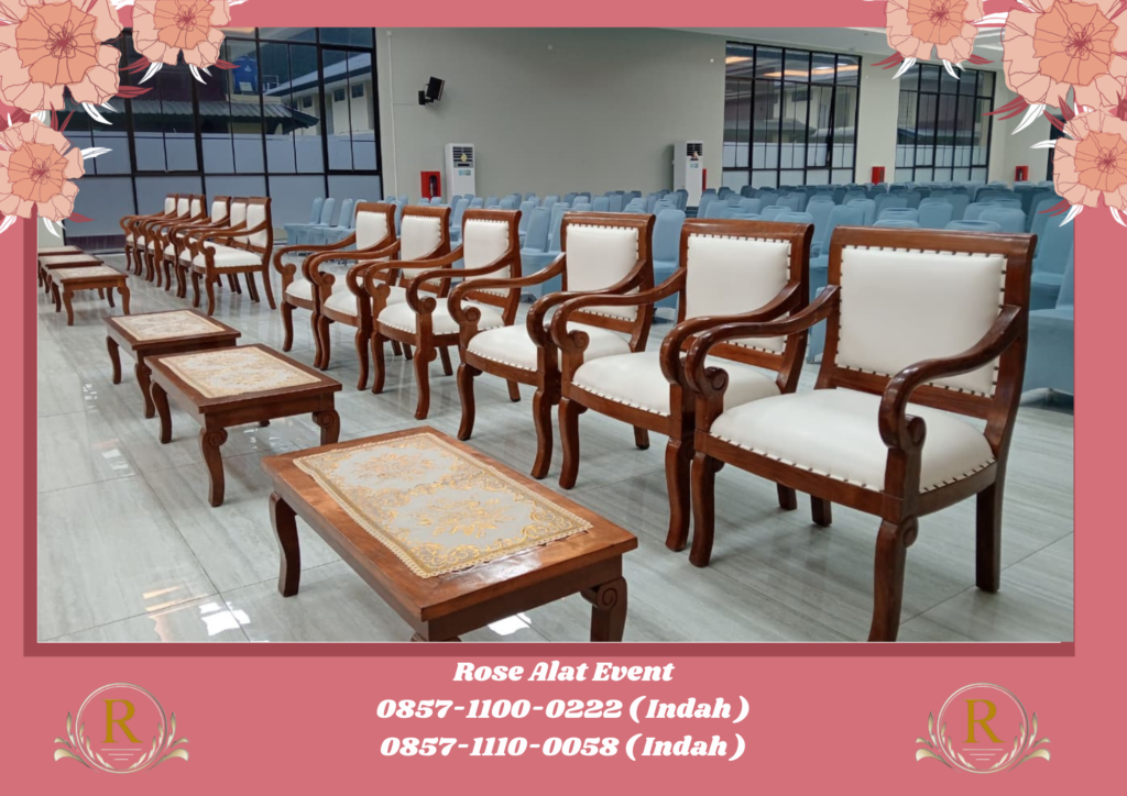 Sewa Kursi Vip Model Kayu Mewah Cikarang