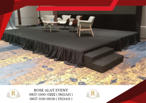 Sewa Panggung Pendek Cover Karpet hitam Bekasi