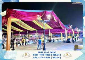 Rental Tenda Roder dekorasi Serut Tirai Area Cikarang Bekasi