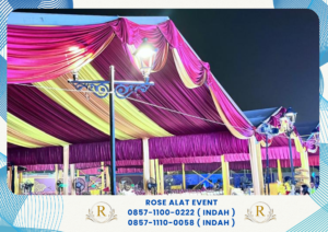 Rental Tenda Roder dekorasi Serut Tirai Area Cikarang Bekasi
