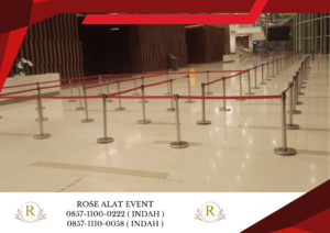 Sewa Tiang Pembatas Antri Type Pita Merah Bekasi