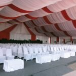 Sewa Tenda Roder Dekorasi Serut Putih Merah Bekasi