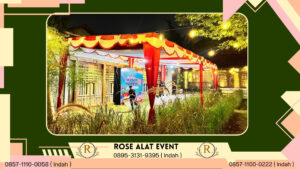 Jasa Sewa Tenda HUT RI Dekor Kain Merah Putih