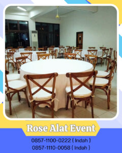 Rental Cross Back Chairs Round Table Jababeka
