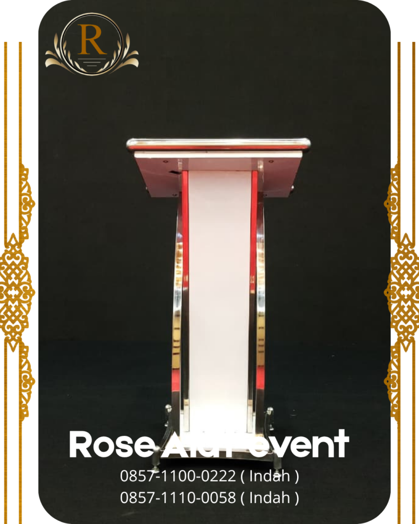 Sewa Podium Stainless Putih Bekasi