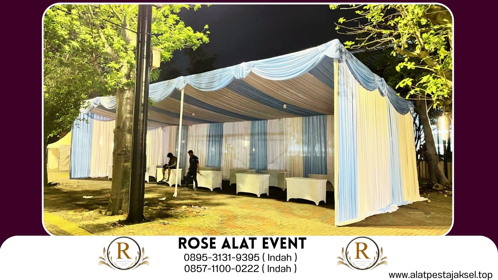 Sewa Tenda Plafon Biru Putih Jakpus