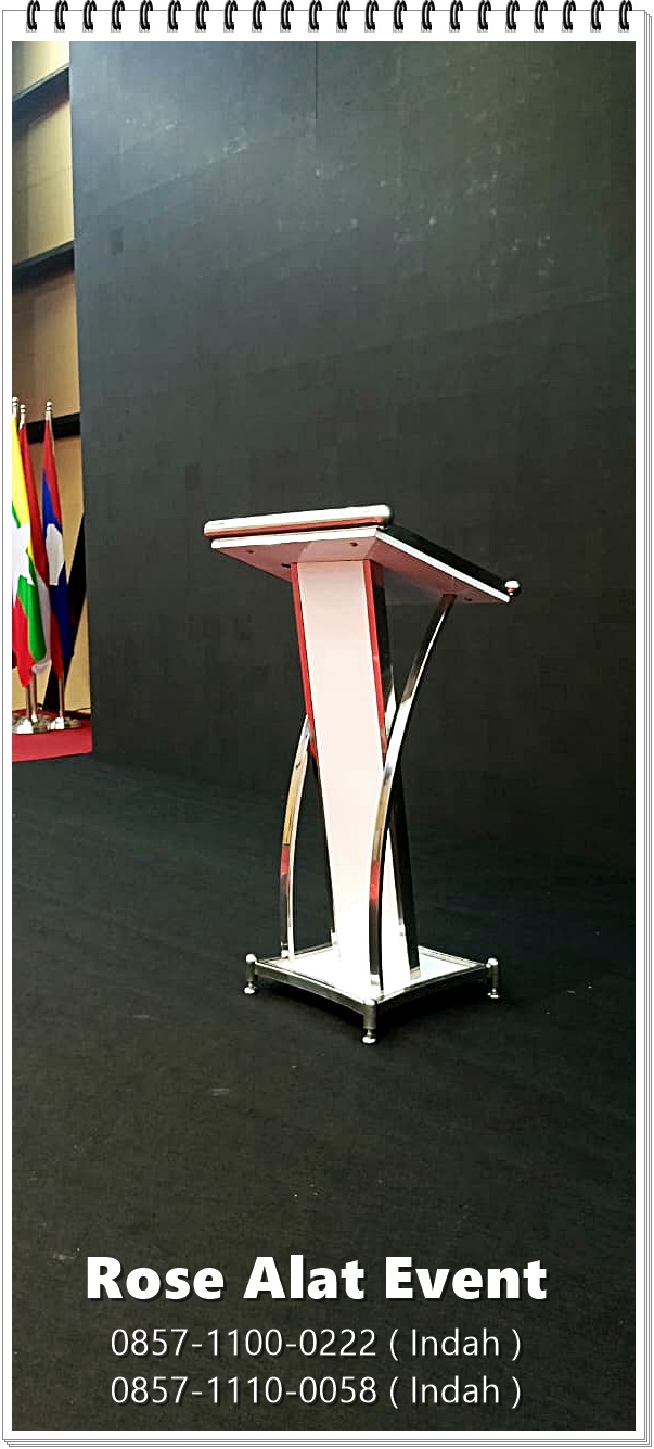 Sewa Podium Stainless Putih Bekasi