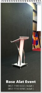 Rental Podium VIP Putih Frame Stainless Cikarang