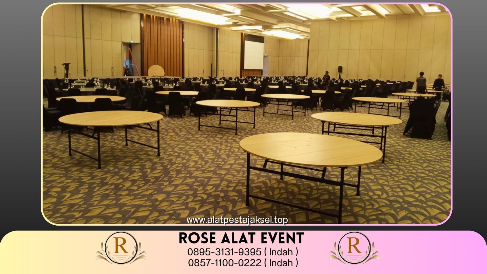 Sewa Round Table HPL Polos Bekasi ( 0895-3131-9395 ) 