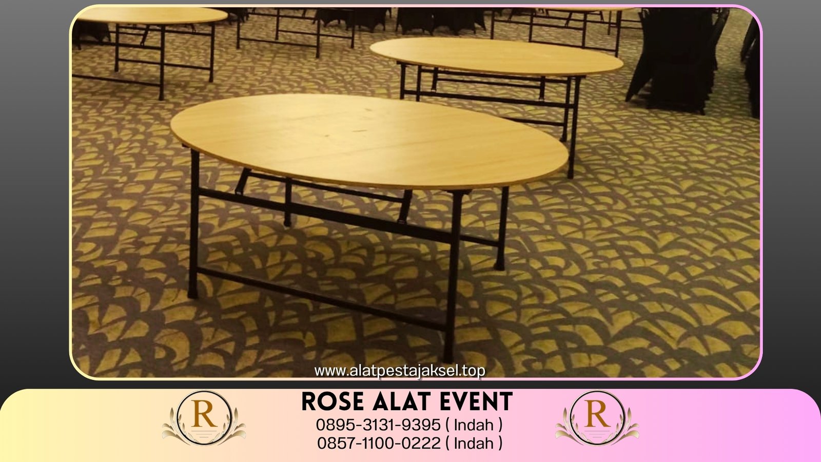 Sewa Round Table HPL Polos Bekasi ( 0895-3131-9395 ) 